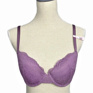 La Vie en Rose Lightly Lined lace bra Size 34D underwire Mauve NWT
